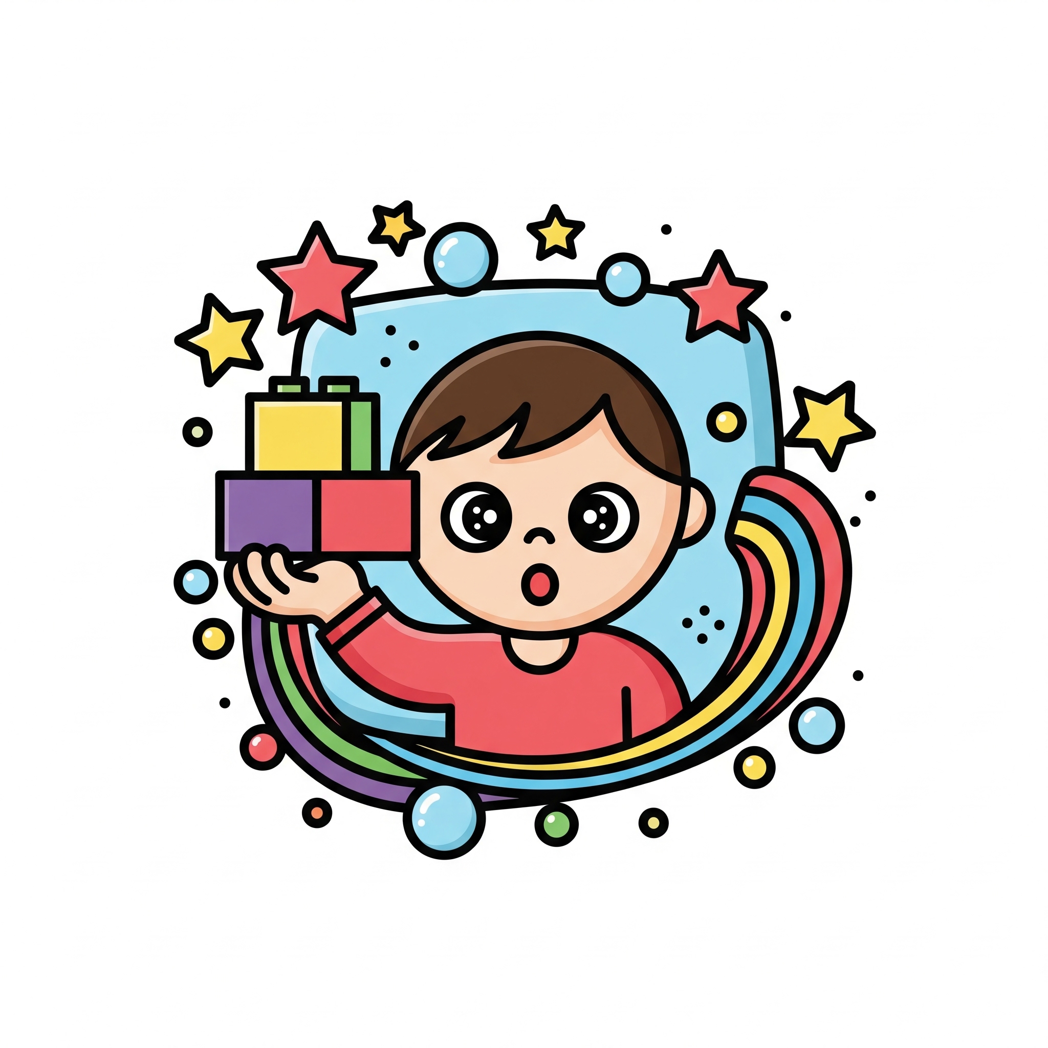 Kids learning and playing icon