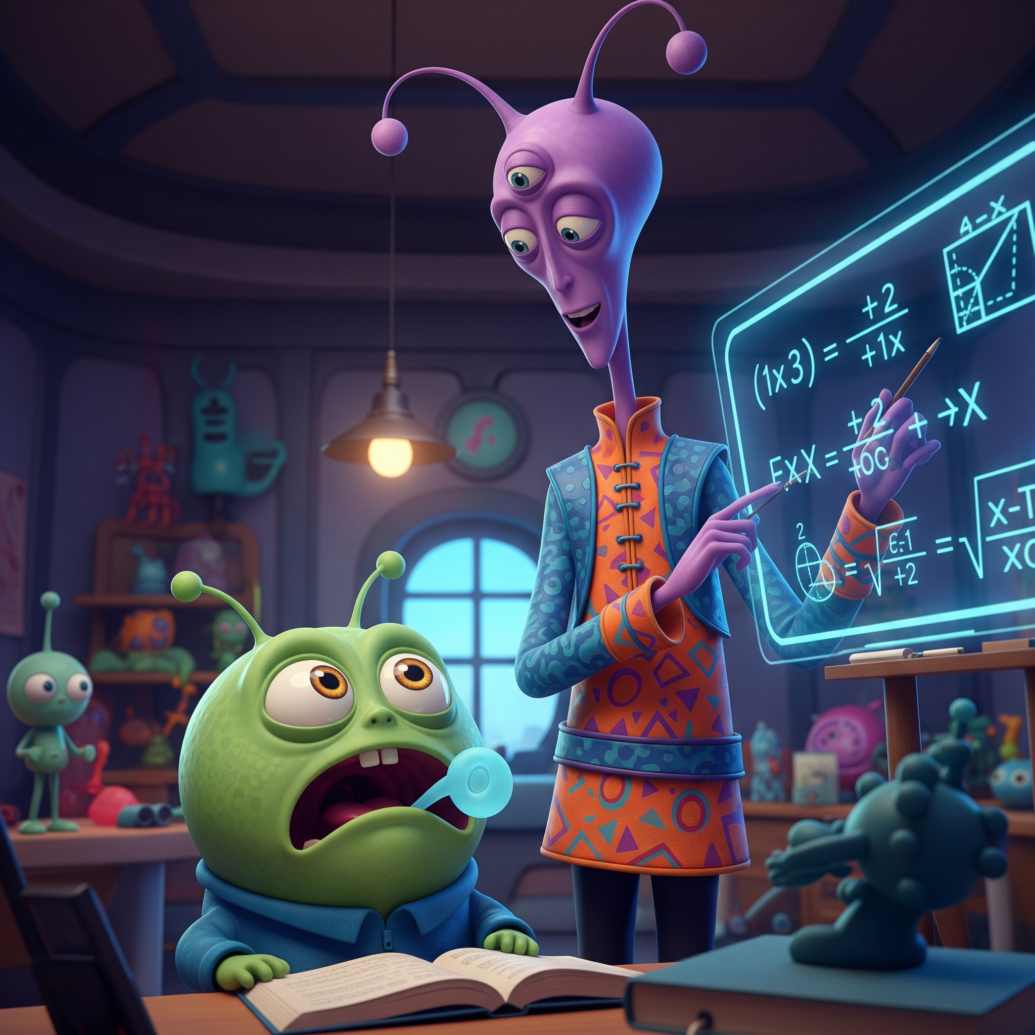 Parent helping child with homework