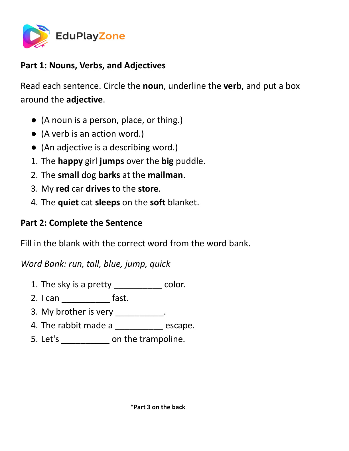 2nd grade english 1 Preview