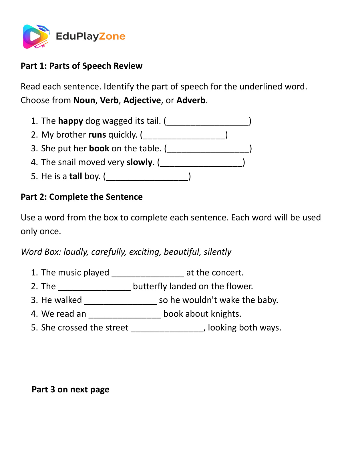 3rd grade english 1 Preview