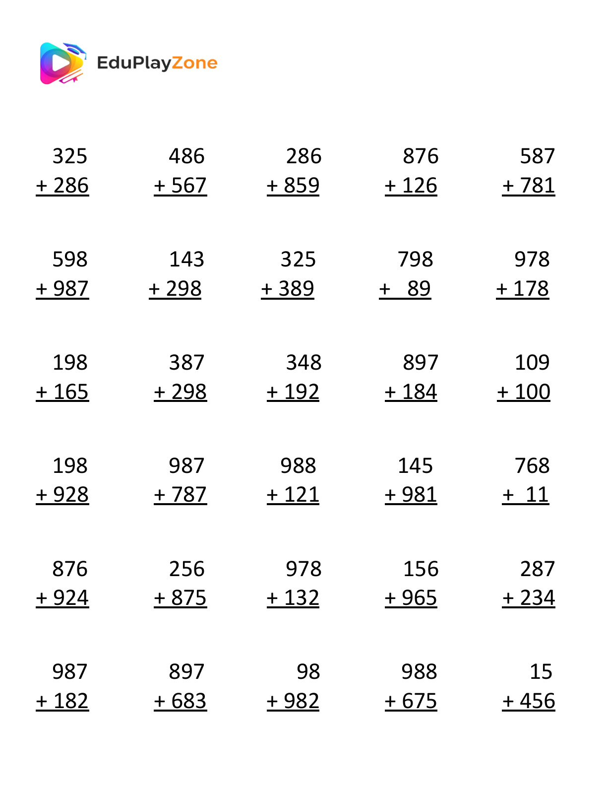 Stack Addition 3 and 2 digit 1 Preview